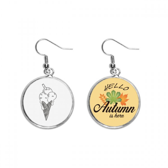 black outline sesame biscuits ice earring dangle autumn earring jewelry