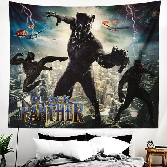black panther Tapestry Wall Hanging For Boys Bedroom Girl Backdrop Party Birthday Decor 70*60in