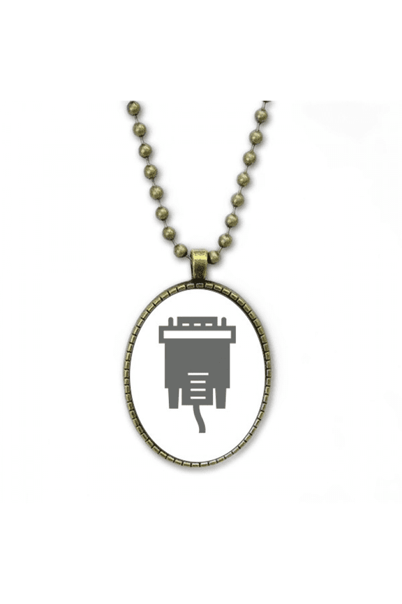 black plug cable charging cable pattern necklace vintage chain bead pendant jewelry collection