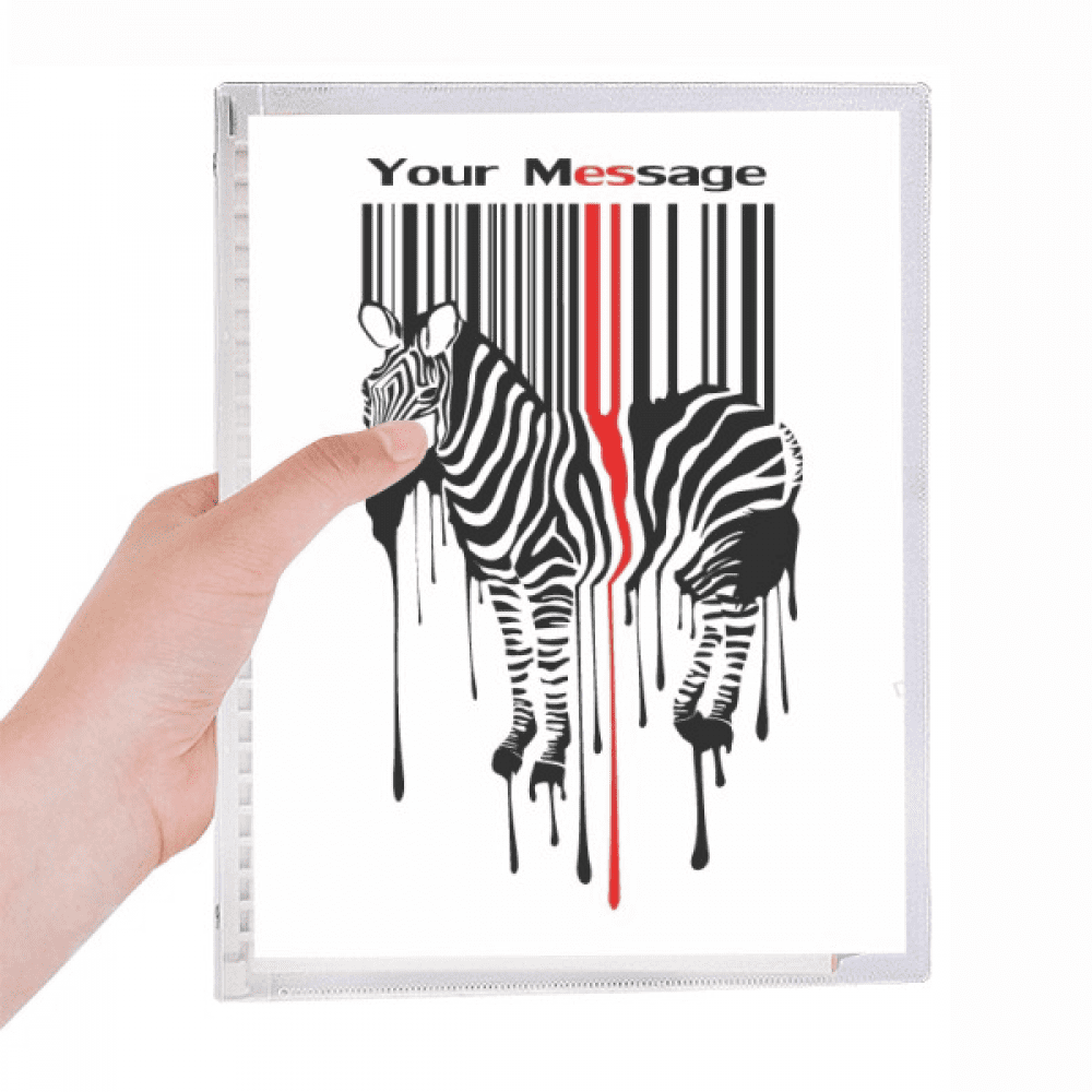 black red striped code graffiti pinto notebook loose diary refillable ...