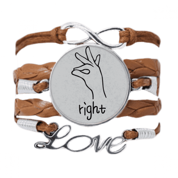 black right personalized gesture pattern bracelet love chain ornament wristband