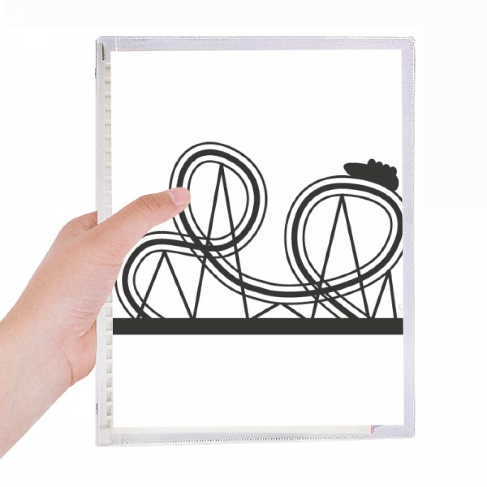 black roller coaster amusement park outline notebook loose diary ...
