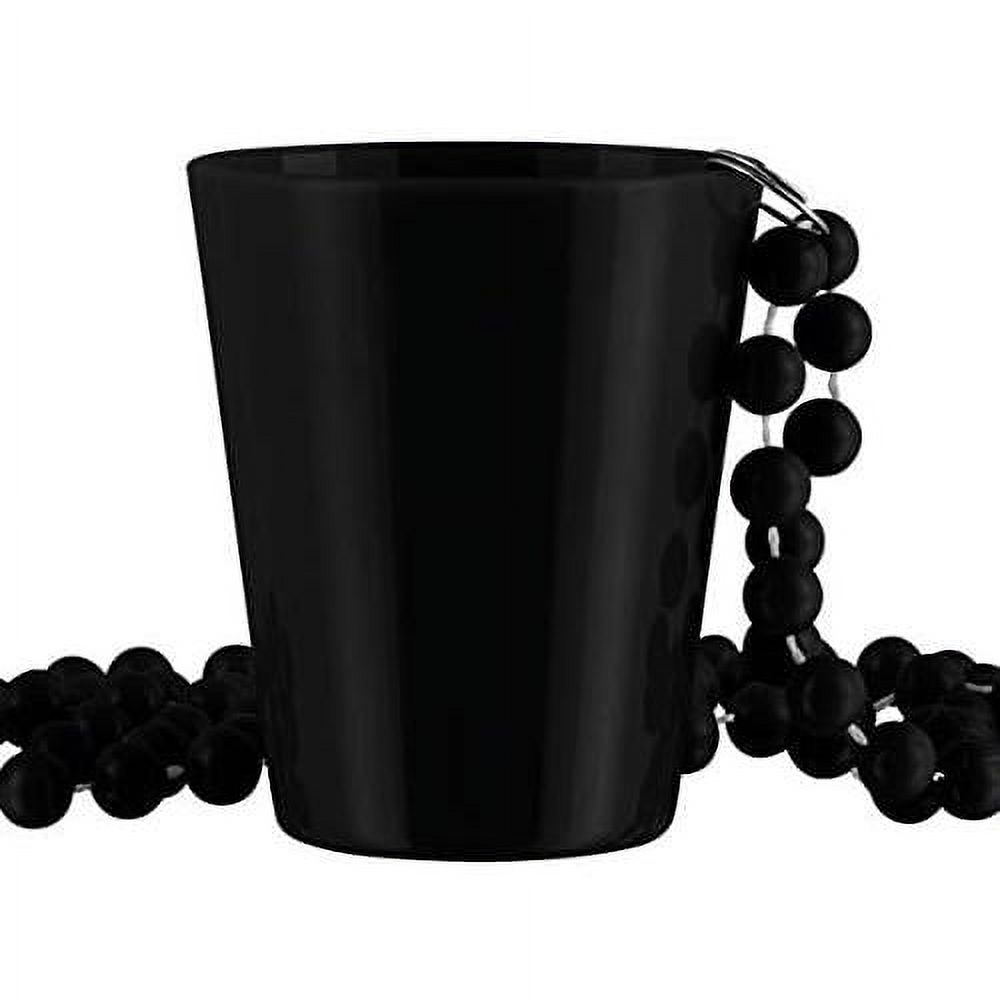 Black Shot Glass Bead Necklace Non Light Up 12 Pack 4022