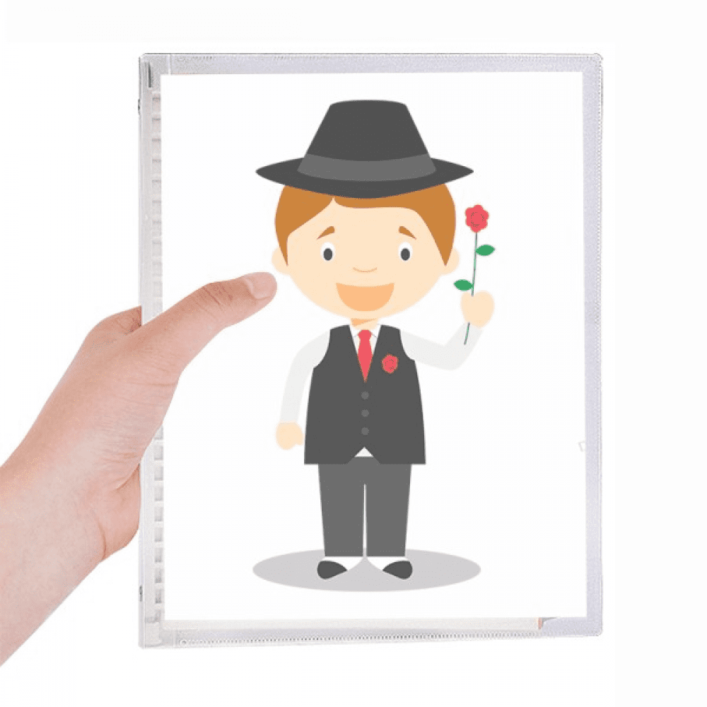 black suit argentina cartoon notebook loose diary refillable journal statiry