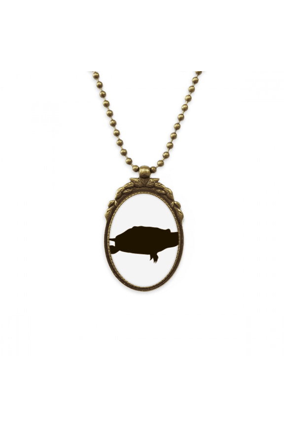 black turtle animal portrayal antique necklace vintage bead pendant keychain