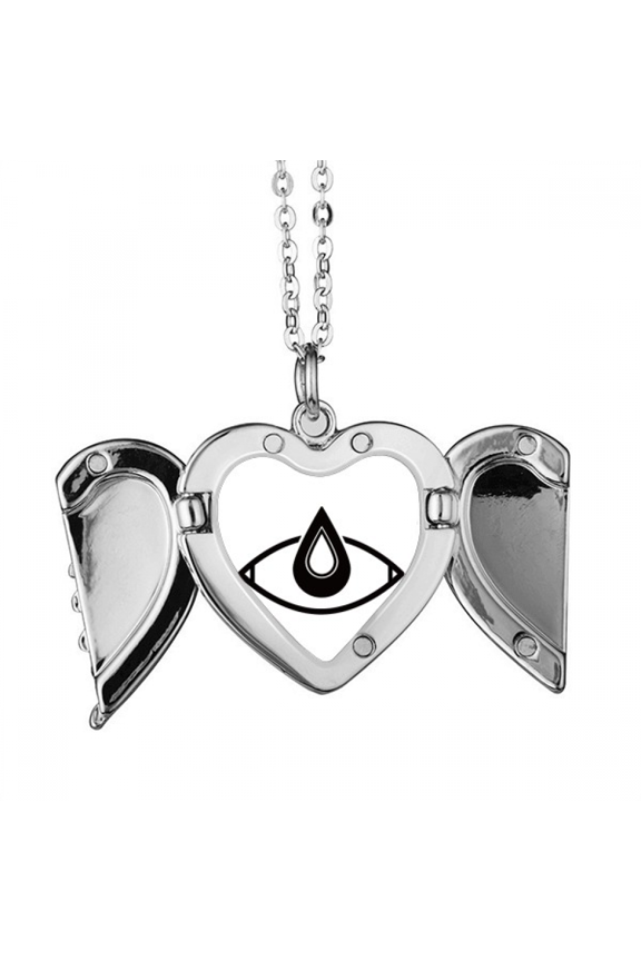 black vector pattern eye decoration angel wings necklpendant fashion