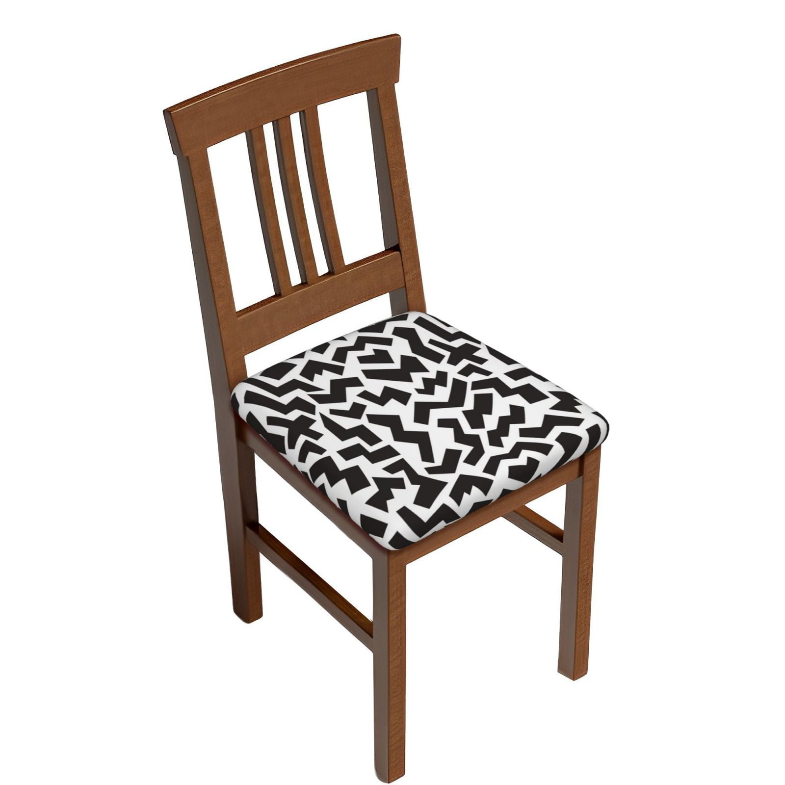 black white geometry Chair Covers for Dining Chairs, Seat Covers for