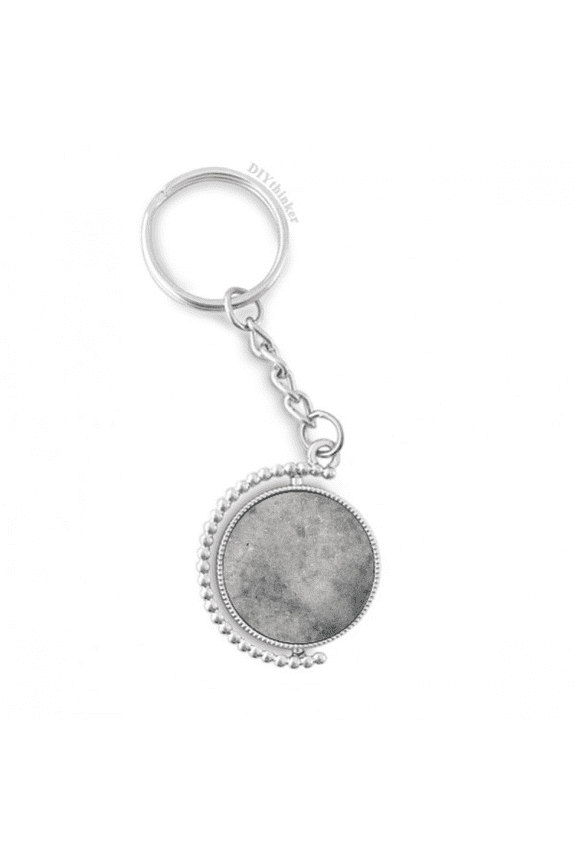black white marble antique pattern rotatable keyholder disc accessories chain clip