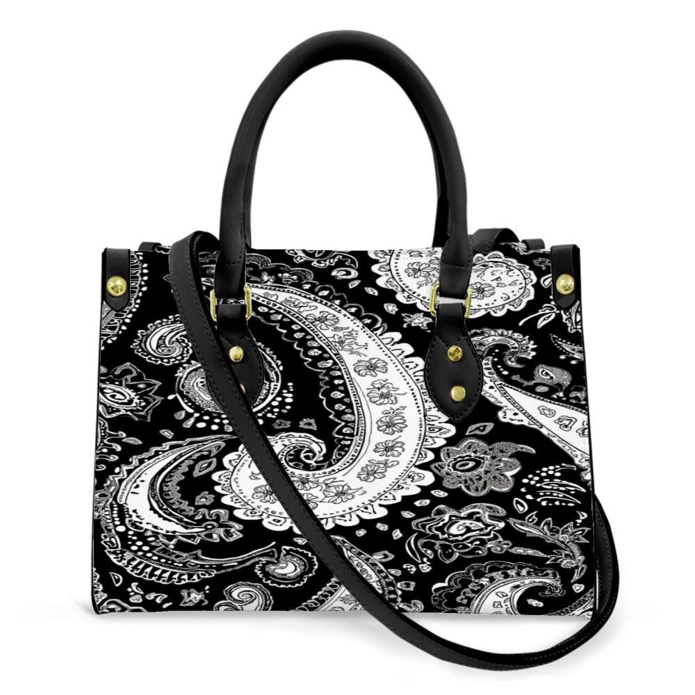 Indigenous Paisley - White Shoulder Handbag