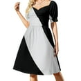 thumbnail image 1 of black with silver sash Short Sleeved Dress clothing women summer 2025 summer dress womens 2025 evening dress women, 1 of 5