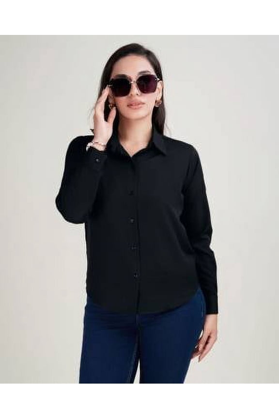black women crepe fabric full sleeve shirt