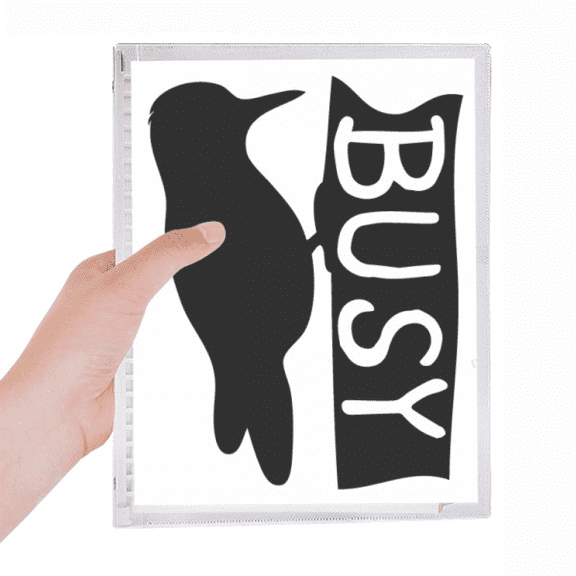 black woodpecker animal outline natural notebook loose diary refillable journal statiry