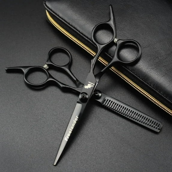 black2pcs 6 Inch Hair Scissors Hair Thinning Cutting Clipper Barber Scissor Hair Shears Professional Barber Shop Hairdressing Scissors