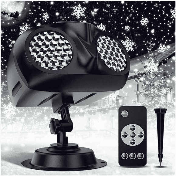 Uncahome Christmas Snowflake Projector Lights, Remote Control Timing Waterproof LED Snowfall Landscape Lights Suitable for Christmas, Indoor and Outdoor Party Decorations