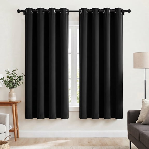 Cshidworld Blackout Curtains Set of 2,Thermal Insulated 52 x 72 Inch Room Darkening Window Drapes with Grommet Top, Noise Reducing Privacy Curtains for Bedroom and Living Room