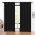 thumbnail image 1 of Blackout Curtains 52 x 96 inch, Thermal Insulated Black Curtains Set of 2 Panels, Noise Reduce & Room Darkening Drapes for Bedroom, Living Room, Privacy Protection & Energy Saving Curtains, 1 of 7