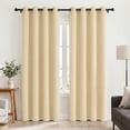thumbnail image 1 of Beige Blackout Curtains 52 x 84 inch, Thermal Insulated Black Curtains Set of 2 Panels, Noise Reduce Room Darkening Drapes for Bedroom, Living Room, Privacy Protection & Energy Saving, 1 of 7