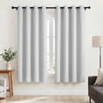 thumbnail image 1 of Greyish White Blackout Curtains 52 x 72 inch, Thermal Insulated Black Curtains Set of 2 Panels, Noise Reduce Room Darkening Drapes for Bedroom, Living Room, Privacy Protection & Energy Saving, 1 of 7