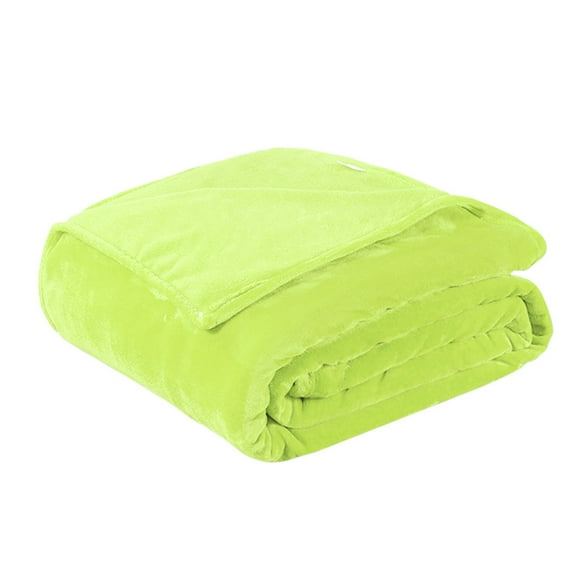 WRISTBIQUE Green Fleece Blanket Cozy Throw for Winter Camping Home Use Super Soft Warm