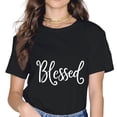 thumbnail image 1 of blessed Casual Simple Round Neck T-Shirt Top Short Sleeve, 1 of 3