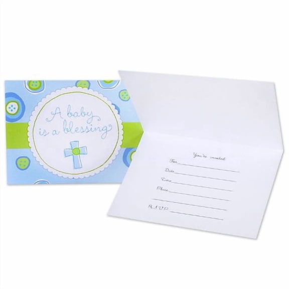 Blessed Baby Boy - Boy Baby Shower Invitations - 8 Count