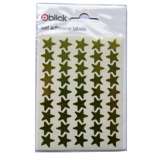 blick metallic gold self adhesive stars - 12mm x 12mm - 135 per pack