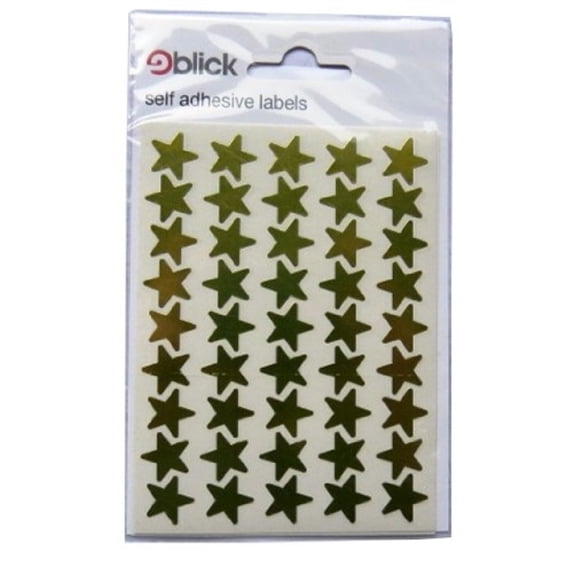 blick metallic gold self adhesive stars - 12mm x 12mm - 135 per pack