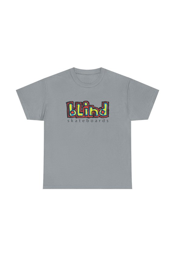 blind skateboards Vintage Logo v1 Yellow Gonz Retro Classic Skate TShirt Print - Gravel / L