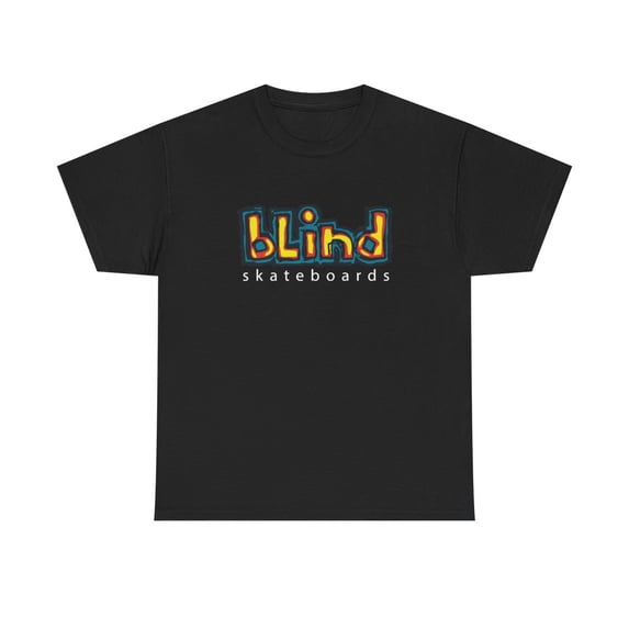 blind skateboards Vintage Logo v2 Yellow Rocco Retro Classic Skate TShirt Print - Black / M
