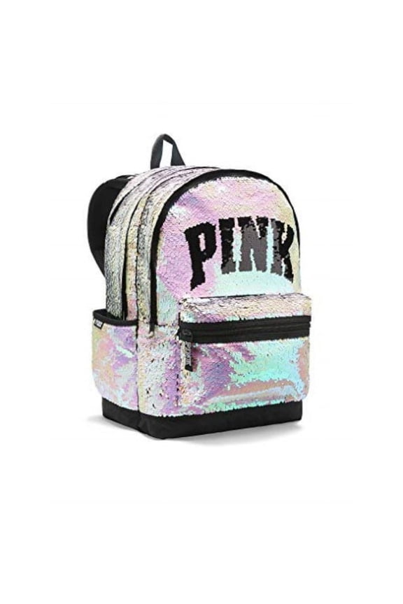 bling campus backpack silver gold full sequined zipper school bag