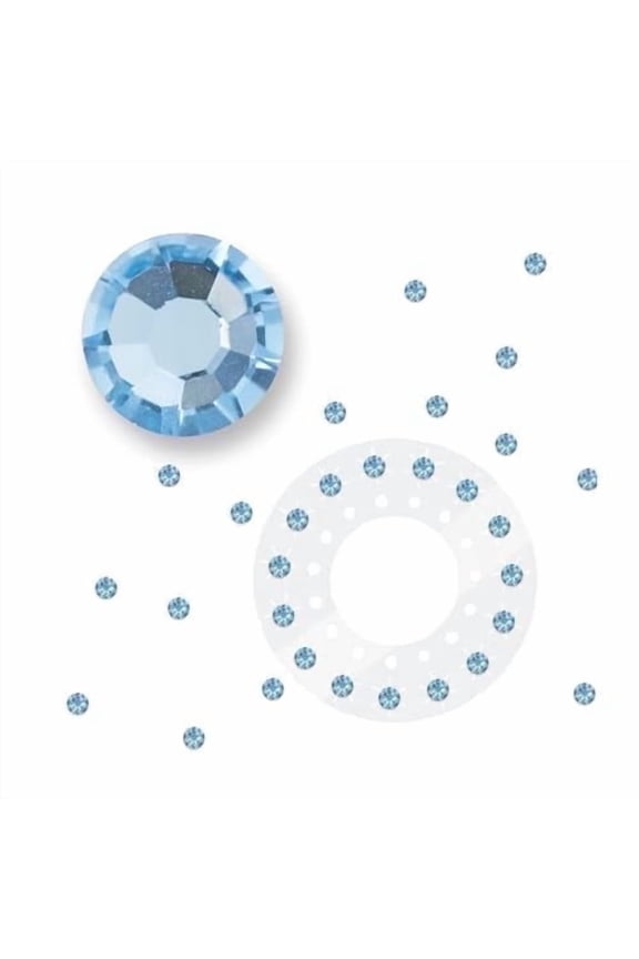 ® Crystal Women Refill Pack | 75 Hair Safe Glass Crystals for Everyday Glam | | Aquamarine 4 mm | Gem Stamper Not Included
