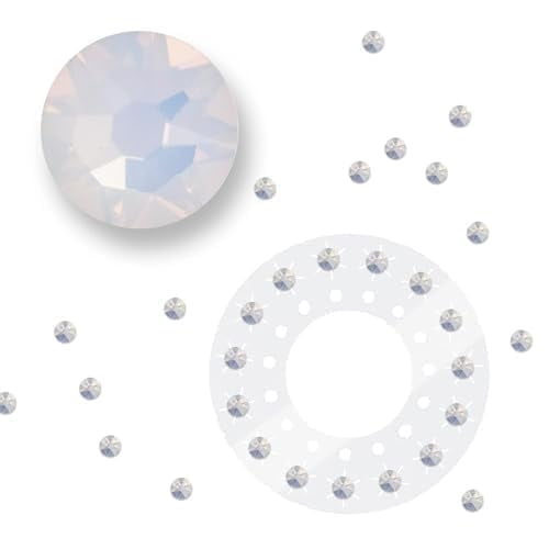 blinger® Crystal Women Refill Pack | 75 Hair Safe Glass Crystals Everyday Glam | White Opal 4 mm | Gem Stamper Not Included