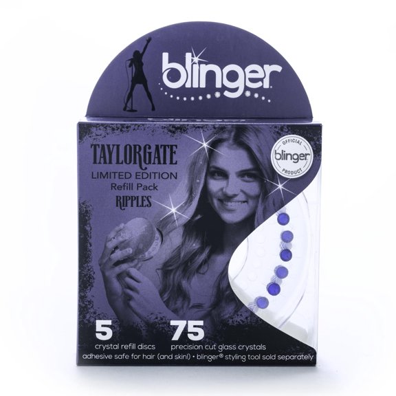 blinger® Limited Edition Reflections Crystal Refill Packs | 75 Precision-Cut Glass Crystals | Navy 5 MM | Gem Stamper Not Included