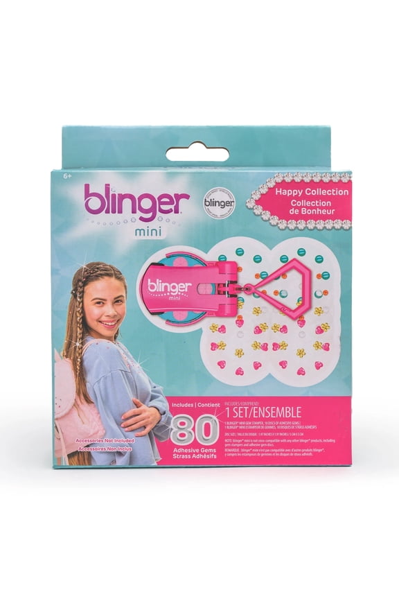 ® On The Go Mini Gem Stamper with 80 Hair Safe Jewels Perfect Gifts for Kids, Girls - Pink