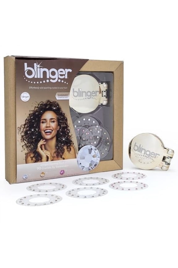 Shimmer Starter Kit with Gold-Plated Gem Stamper Styling Tool and 90 Glass Crystals