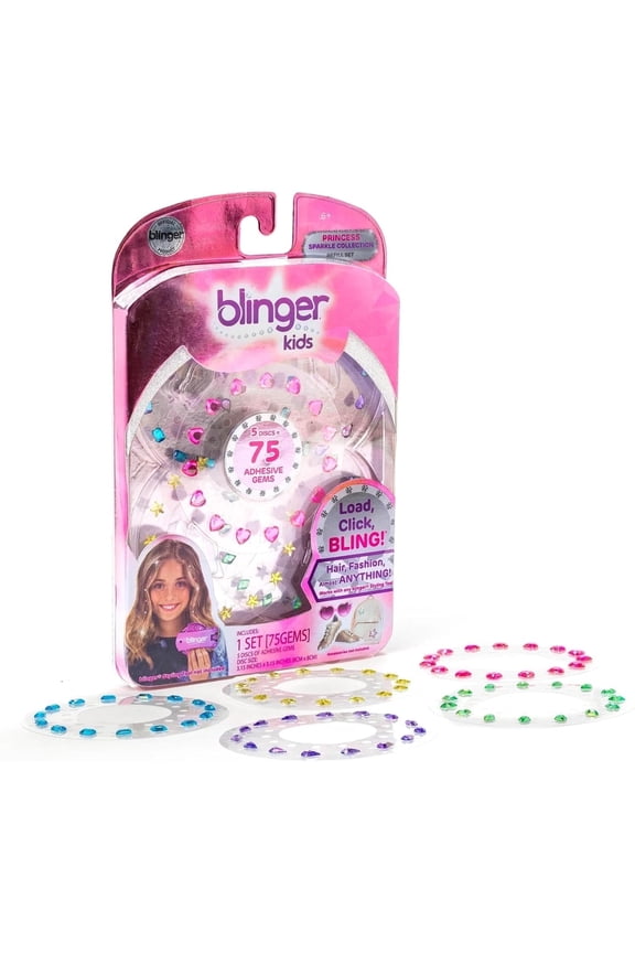 ® Sparkle Collection Refill Pack | 75 Colorful Hair-Safe Gems | Gift for Girls - Princess | Gem Stamper Not Included
