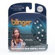 blinger  Ultimate Fan Refill Pack | 30 Dazzling Hair-Safe Glass Crystals for Sports Lovers - Silver | Gem Stamper Not Included
