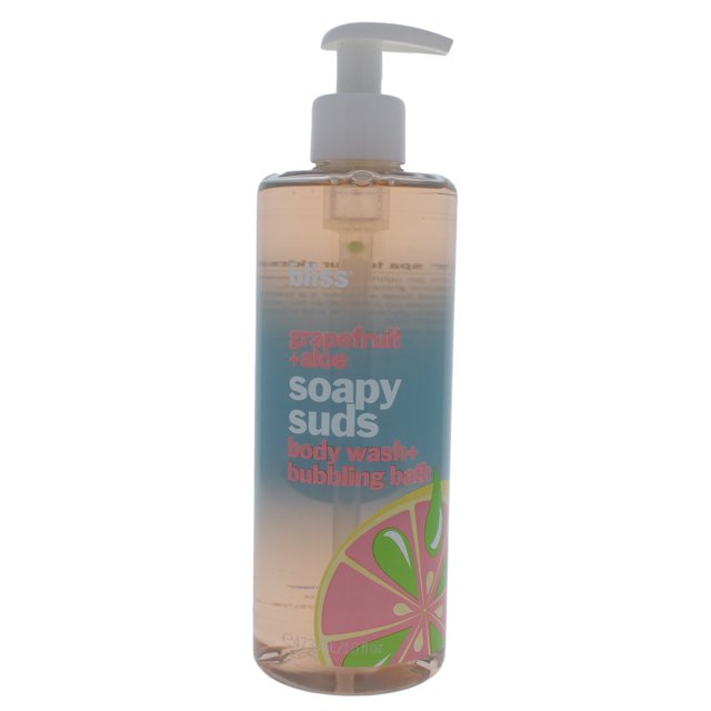 bliss Grapefruit + Aloe Soapy Suds Body Wash + Bubbling Bath 16 Fl Oz