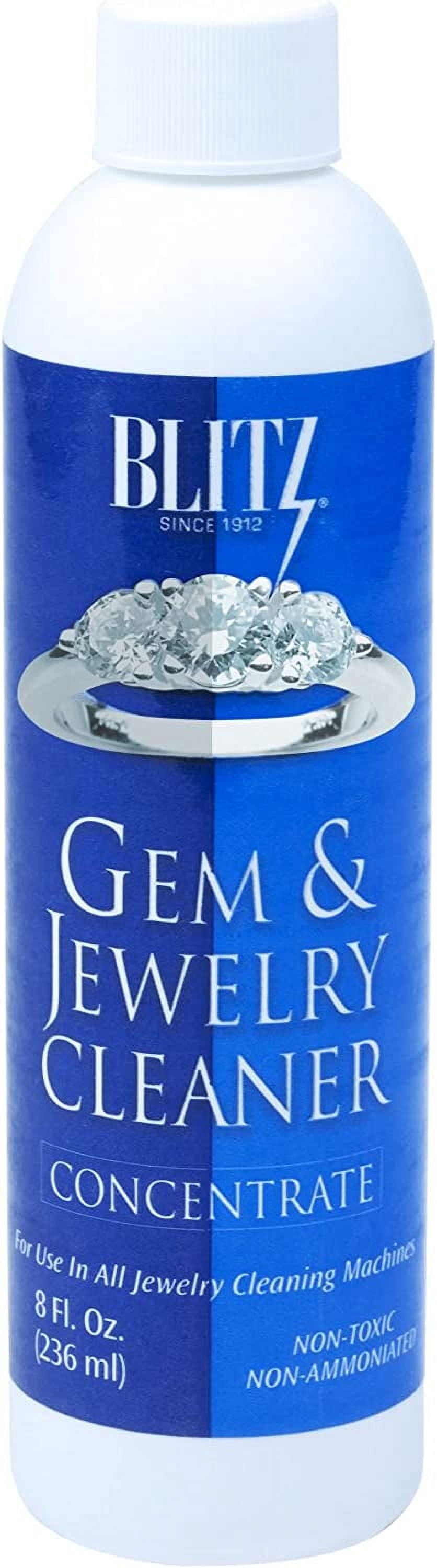 blitz 653 gem & jewelry cleaner concentrate, tall bottle of 8 fluid ounces, 6-pack