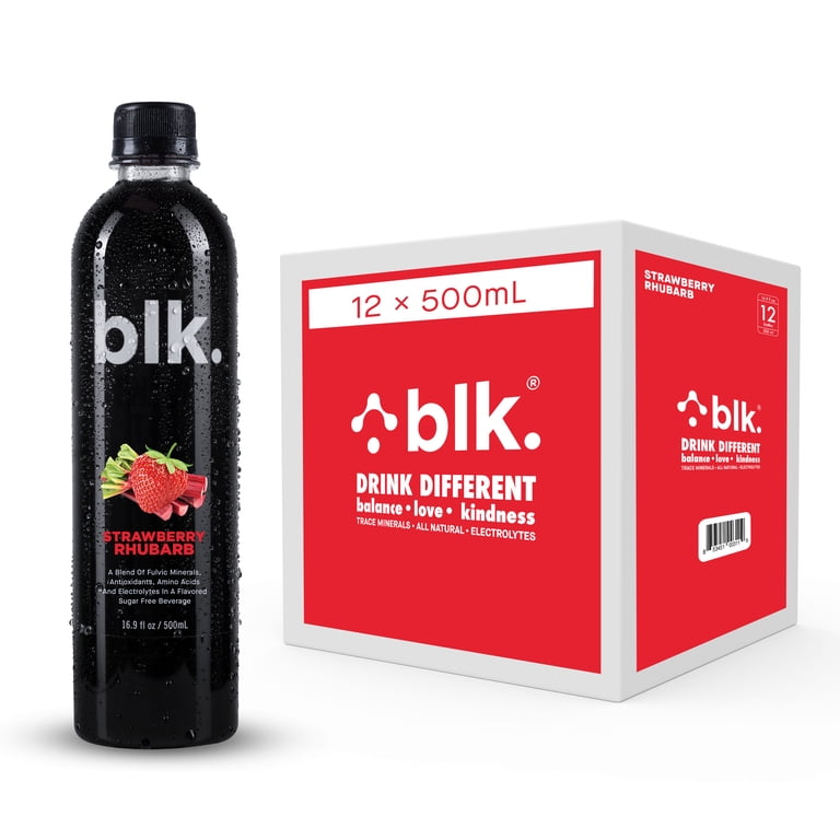 blk. Strawberry Rhubarb Fulvic Enriched Water 16.9oz / 500ml (12