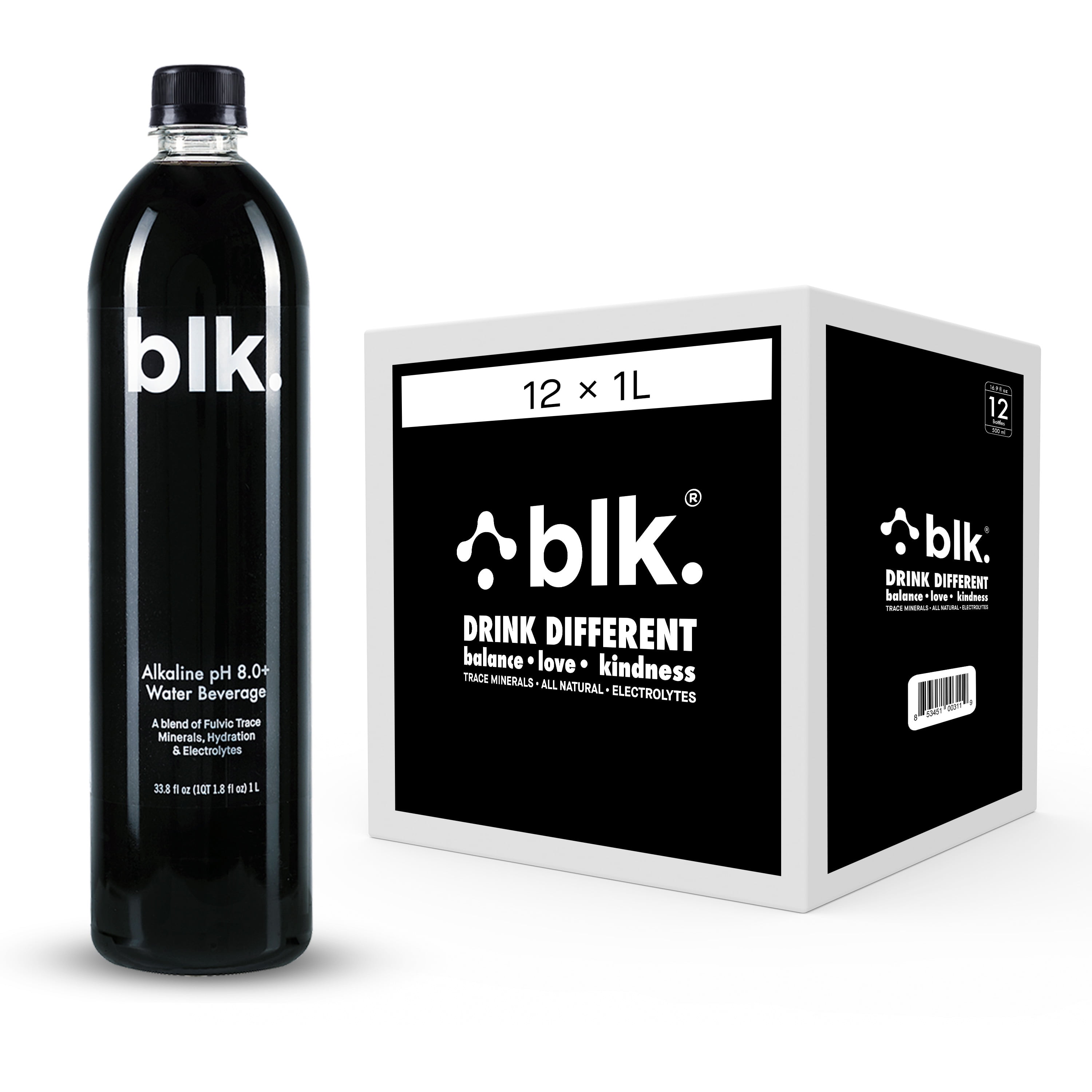 blk. Water Infused with Fulvic Minerals, Alkaline pH 8.0+