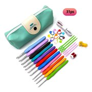 blocloalo DIY Knitting DIY Crochet Hook Set 11 Pieces Knitting Needles Kit 8 Sizes Crochet Hook Set Colour Crochet Hook Set Crochet Set For Beginners Ergonomic Rubber Handles Soft Grip Crochet Hooks