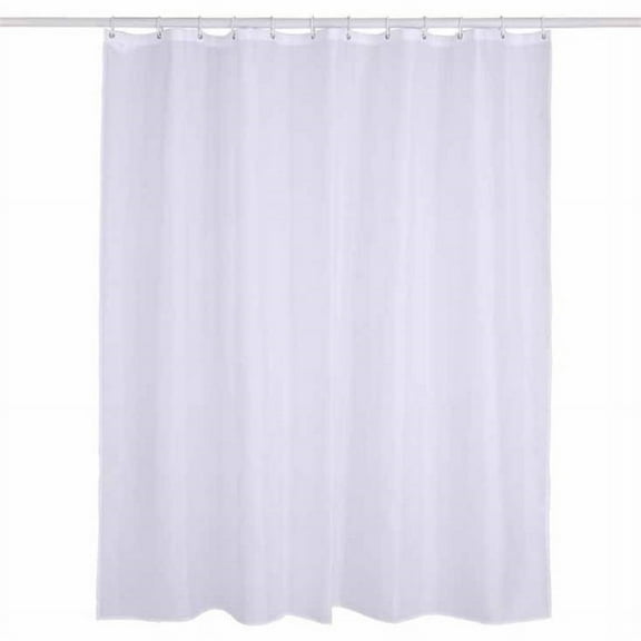 blocloalo Shower Curtain White Fabric Shower Curtain 72"x86" Extra Long Water Shower Curtain Liner With Hooks