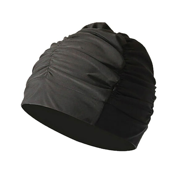 blocloalo Swimming Women Swimming Caps Lady Girls Bathing Cap Long Short Hair Ear Spandex Cap Black Swimmers Caps Turban Hats