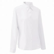 blocloalo Womens Button Down Dress Shirts Plus Size Long Sleeve Wrinkle-Free Office Work Blouse Regular Fit Cotton Formal Business Shirts