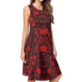 thumbnail image 1 of blood black and red horror Spring Summer Dresses for Women Fashion T-shirt Dress Casual Sleeveless Loose Sundress with Pockets, 1 of 5