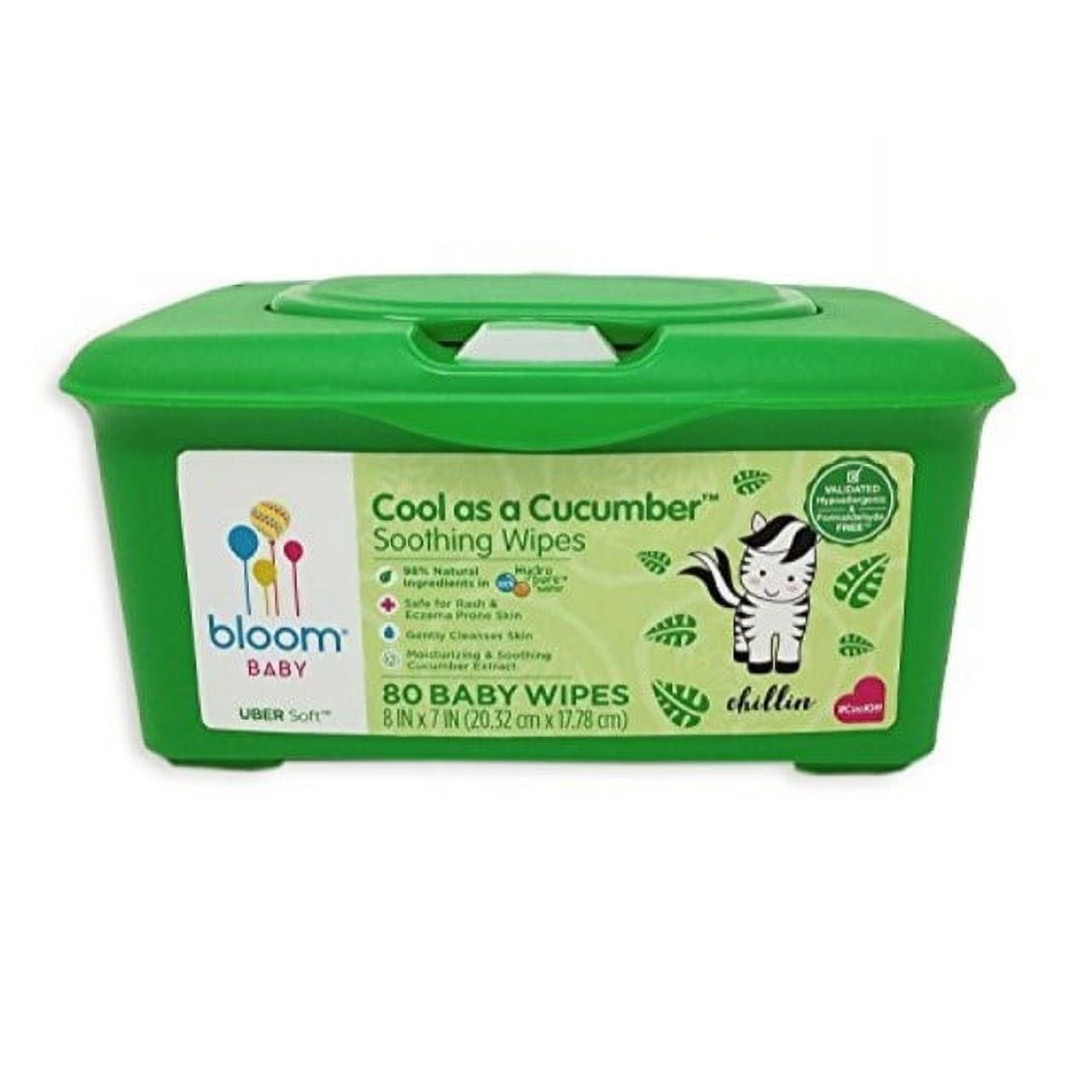 bloom BABY Cool As A Cucumber Baby Wipes Tub 80 count