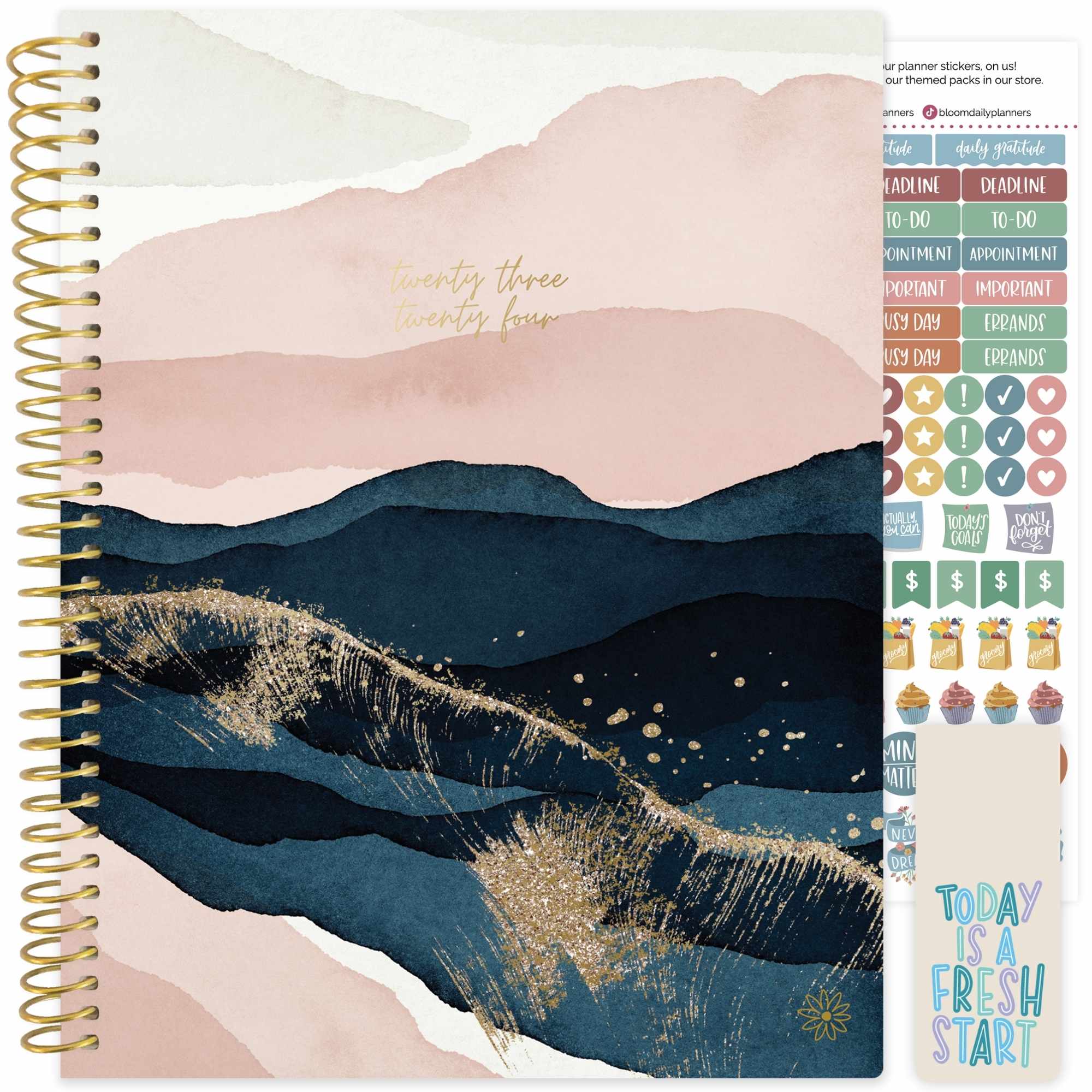 bloom daily planners 202324 Soft Cover Planner, 8.5" x 11", Golden Hour