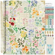bloom daily planners 2024-25 Hard Cover Planner, 8.5" x 11", Garden Party, Beige