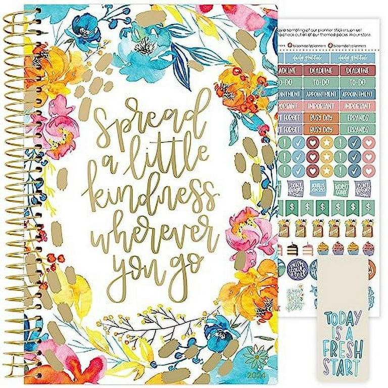 bloom daily planners 2024 Calendar Year Day Planner (January 2024 -  December 2024) - 5.5â€ x 8.25â€ - Weekly/Monthly Agenda Organizer Book with  Stickers & Bookmark - Spread Kindness 